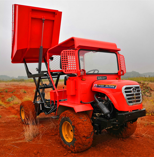 Vrachtwagen van de vierwielige Aandrijvings de Mini Gearticuleerde Stortplaats voor Landbouw in de Aanplanting van de Oliepalm 1